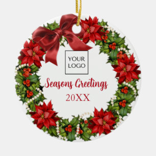 Logo Blanc Wreath Company Ornement de vacances