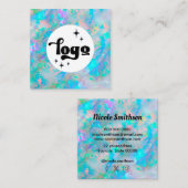 logo blauw opal vierkant visitekaartje (Voorkant / Achterkant)