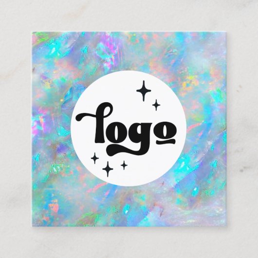 logo blauw opal vierkant visitekaartje (Voorkant)