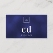 Logo blauw wit monogram initialen minimalistisch visitekaartje (Voorkant)