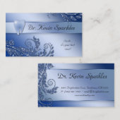 Logo bleu de dent de feuille d'étincelle de carte (Devant / Derrière)