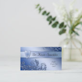 Logo bleu de dent de feuille d'étincelle de carte (Debout devant)