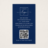 Logo bleu fausse onde dorée Logo photo code QR (Dos)