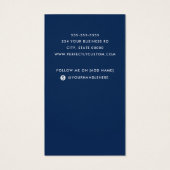 Logo bleu foncé médias sociaux carte de visite ver (Dos)