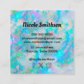 logo bleu opal carré carte de visite (Dos)