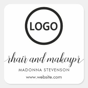 Logo Blush eenvoudige typografie haar make-up Vierkante Sticker
