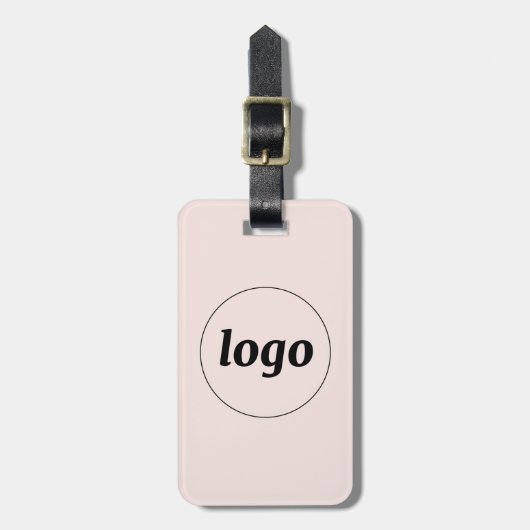 Logo Blush Pink Business Bagagelabel (Voorkant verticaal)