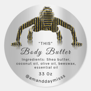 Logo Body Oil Balm Cosmetic Fitness Body Building Ronde Sticker