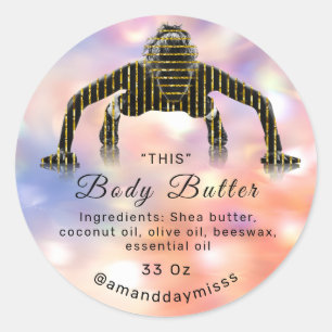 Logo Body Oil Balm Cosmetic Fitness Holograaf Ronde Sticker