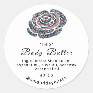 Logo Body Oil Balm Cosmetics Online Shop Roos Blu Ronde Sticker