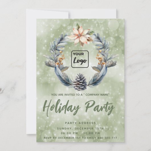 Logo Boho Pine kegel krans vakantie feest corporat Kaart (Voorkant)