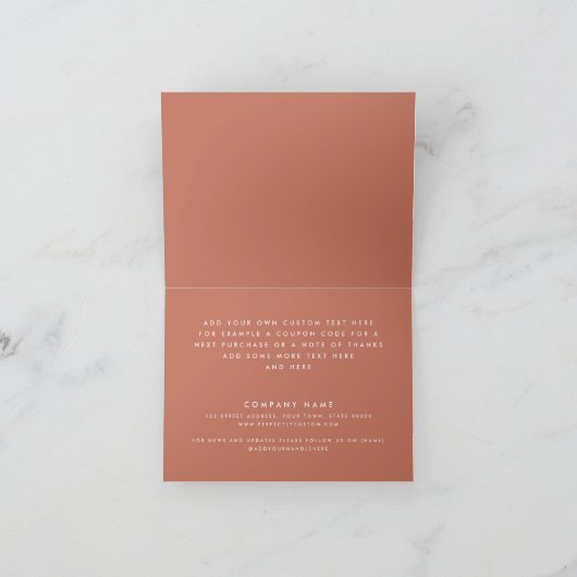 Logo Boho Rétro en terre cuite élégant carte de re (Intérieur)