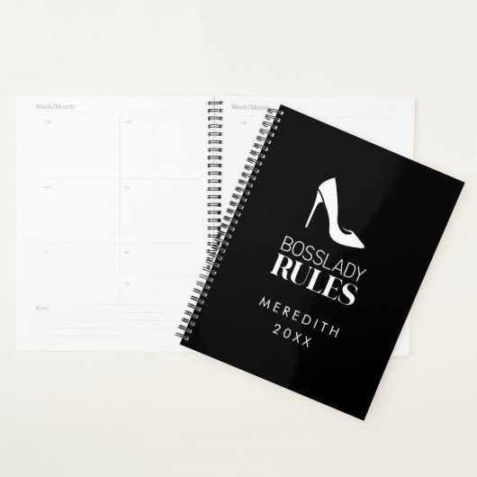 Logo Boss Lady Stiletto Noir Blanc (Devant avec enveloppe)