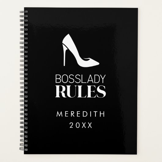 Logo Boss Lady Stiletto Noir Blanc (Devant)