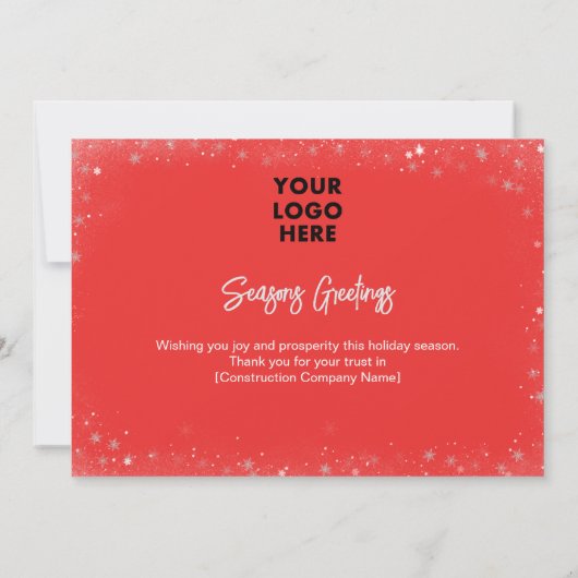 LOGO Bouwbedrijf Ondernemingszaken Feestdagenkaart (Achterkant)