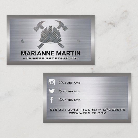 Logo bouwstaal | Metaal | Carpentry Visitekaartje (Voorkant / Achterkant)