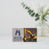 Logo bouwvakkers | Earth Mover Visitekaartje (Staand voorkant)