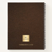 Logo bruin kunstleer notitieboek (Achterkant)