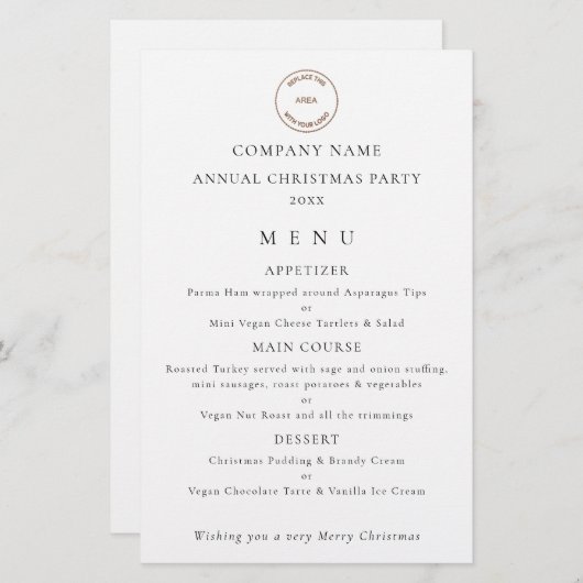 Logo Budget Entreprise Noël Menu (Devant / Derrière)