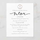 Logo Budget Script Corporate Christmas Party Menu (Devant)