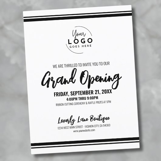 Logo Business Grand Opening Briefkaart