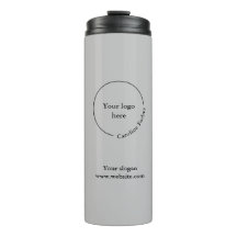 Logo Business Minimalist Gray Thermal Tumbler