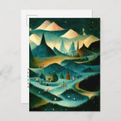 Logo Business Retro-kerstdal-Briefkaart Briefkaart (Voorkant / Achterkant)