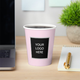 Logo Business Roze Minimalistisch Bedrijf Papieren Bekers