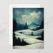 Logo Business Winter Scene Carte postale de Noël (Devant / Derrière)