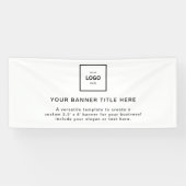 Logo Business | Witte Eenvoudige Minimalistische M Spandoek (Horizontaal)