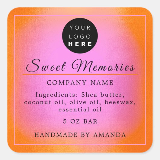 Logo Butter Cosmetic Soap Product Label Elegant (Voorkant)