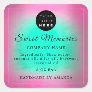 Logo Butter Cosmetic Soap Product Label Roze Groen