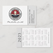Logo Calendrier 2023 Carte de visite de l'entrepri (Devant / Derrière)