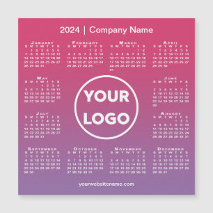 Logo Calendrier 2024 Pink Purple Gradient Magnet