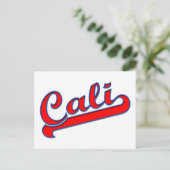 Logo Cali California Carte postale Rouge Bleu (Debout devant)