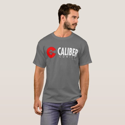 Logo Caliber Comics t-shirt gris (Devant entier)