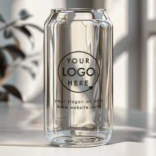 Logo Can Glass   Bedrijfsgeschenk Drinkbeker Blikvorm Glas