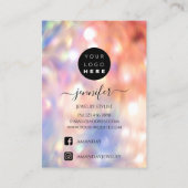 Logo Carte bijouterie artisanale Rose holographiqu (Dos)