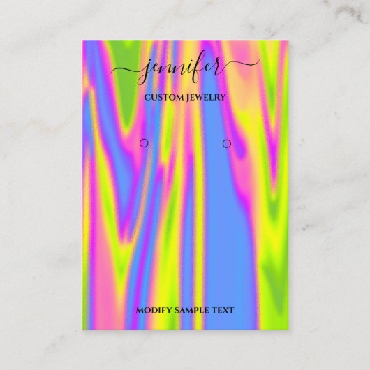 Logo Carte bijoux artisanale Holographique moderne (Devant)