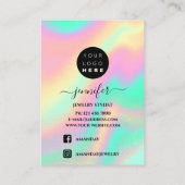 Logo Carte bijoux artisanale Mention holographique (Dos)