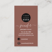 Logo Carte bijoux artisanale Rose Brown (Dos)