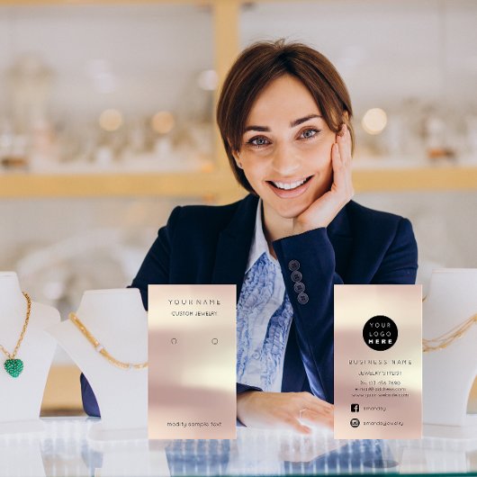 Logo Carte bijoux personnalisée Rose des médias so