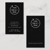 Logo | Carte d'affichage de la bijouterie noire (Devant / Derrière)