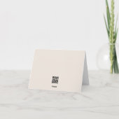 Logo Carte de remerciements avec code QR en beige (Dos)