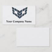 Logo Carte de visite bleu Abstraits Carrés (Devant / Derrière)