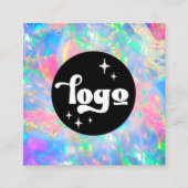 logo carte de visite carré néon opal (Devant)