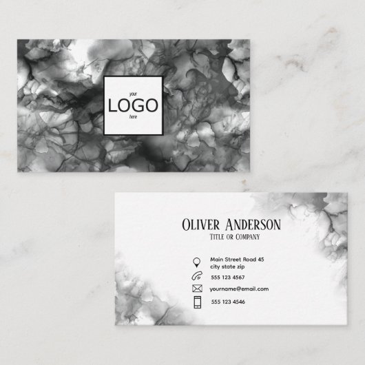 Logo Carte de visite d'encre noire (Devant / Derrière)