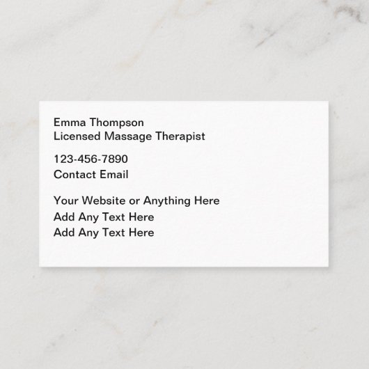 Logo Carte de visite du Masso Therapist moderne (Dos)