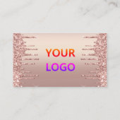 Logo Carte de visite - Rose Gold Blush Parties sci (Dos)