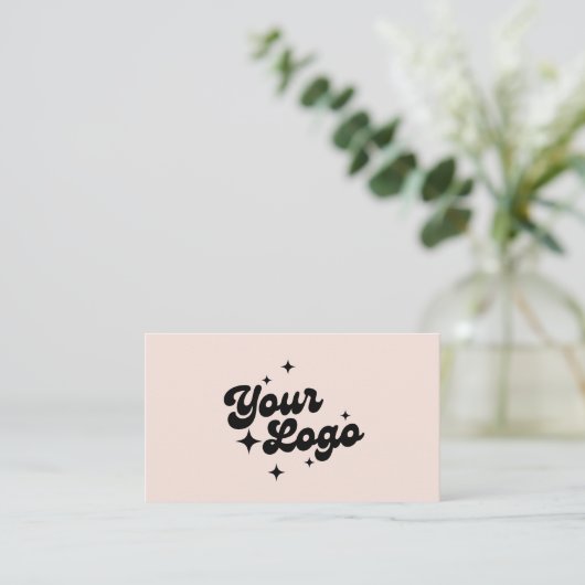 Logo Carte de visite rose pâle (Debout devant)